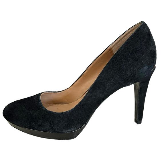 Calvin Klein Paulette size 9 women’s suede leather pumps almond toe 4” heel - Picture 4 of 9